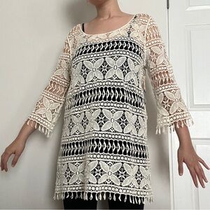 Forever 21 Cream Crochet Top